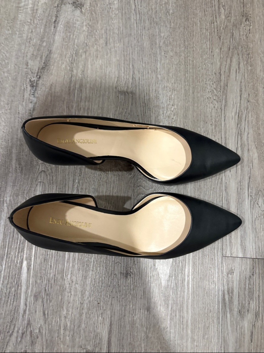 Enzo Angiolini Black Pointed Toe D'Orsay Heels